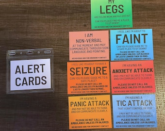 Disability/Disorder Medical Alert Cards | Disability/Disorder Awareness | *Please Read Description*