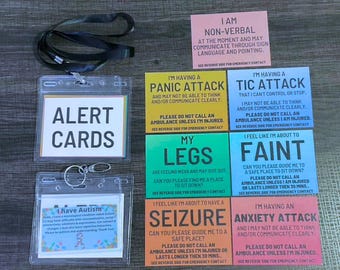 Disability/Disorder Medical ID Card & Alert Cards | Disability/Disorder Awareness | *Please Read Description*