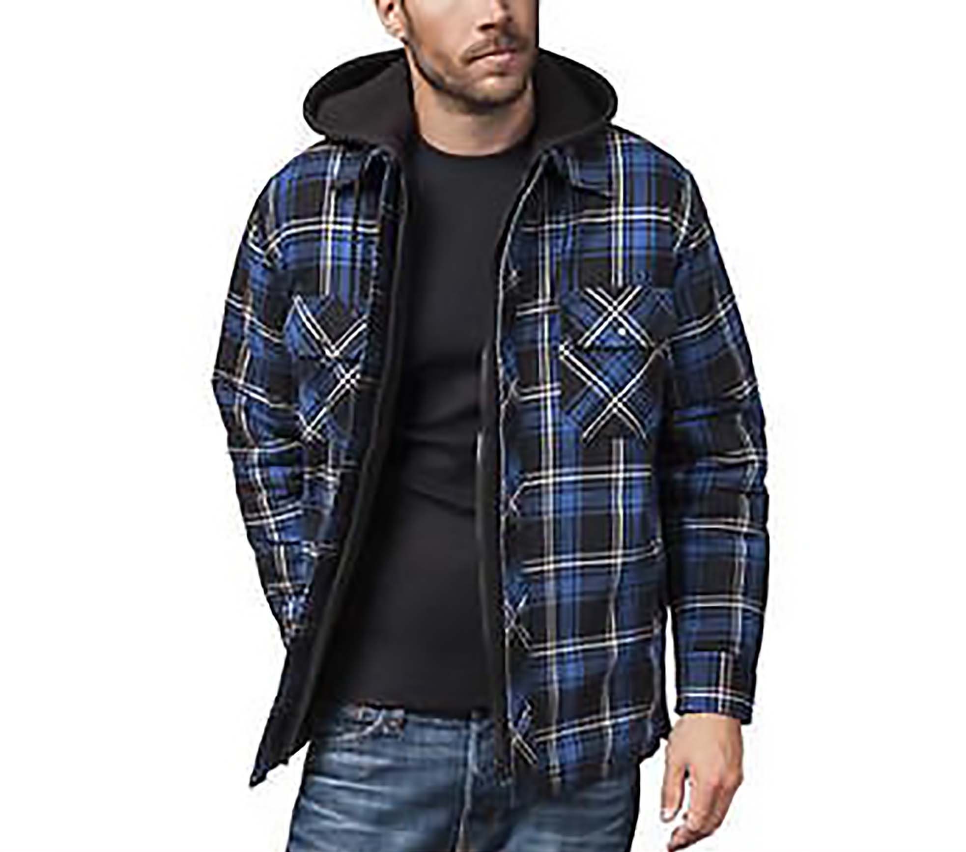 Quilted Flannel Hooded Jacket 