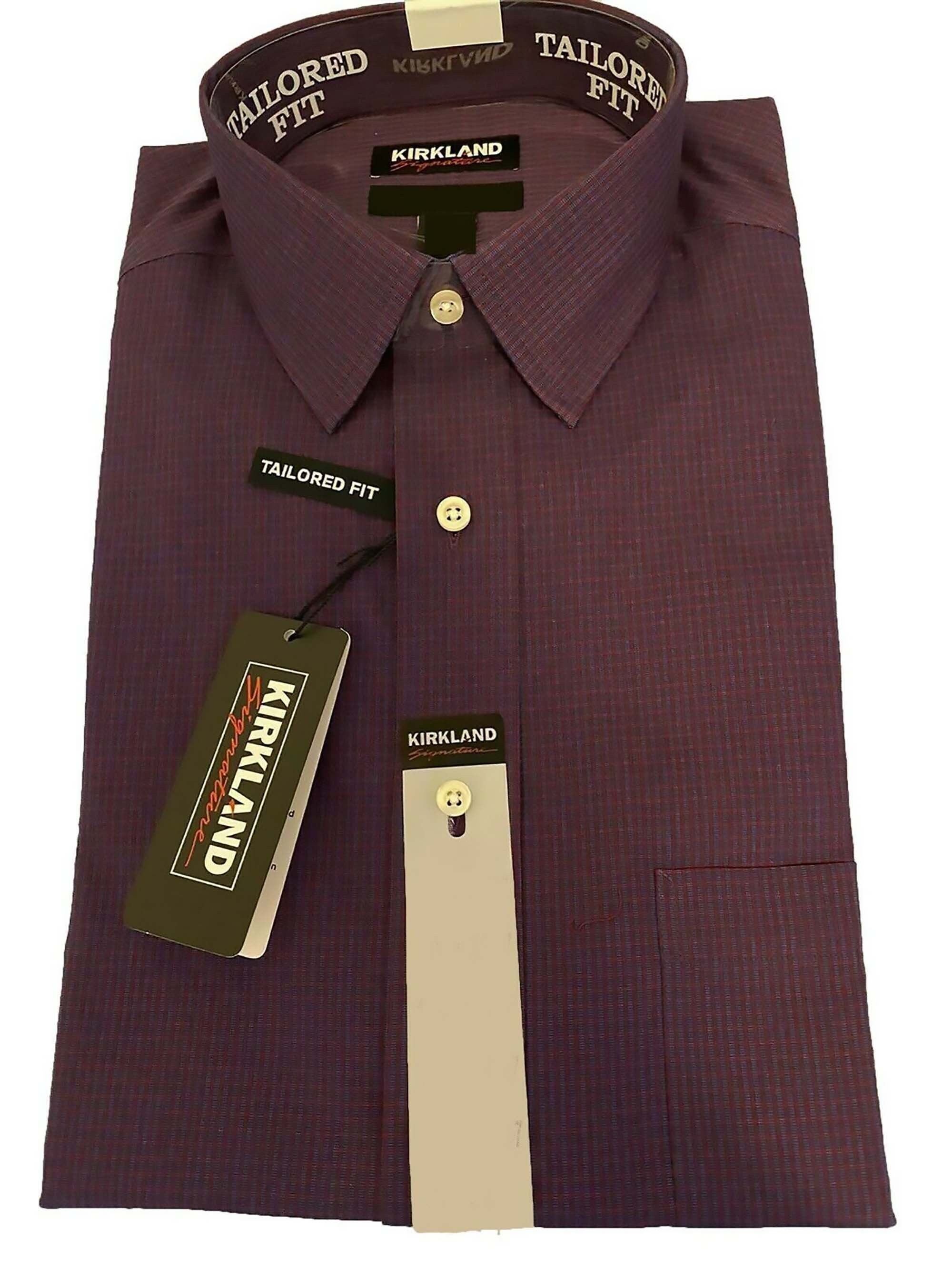 Kirkland Signature Mens Tailored Fit Long Sleeve Non Iron Sport Shirt