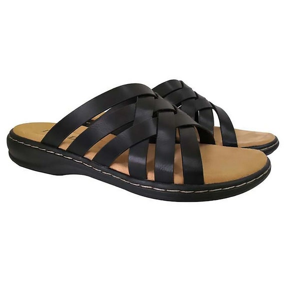 Izod Ladies' Slip on Slaight Sandal Black Size 6 New with Box