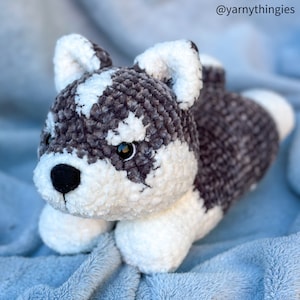 READY TO SHIP Crochet Husky Puppy Plushie “Archie”