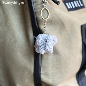 READY TO SHIP Crochet Elephant Keychain/Backpack Clip &quot;Elvis&quot;