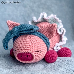 MADE TO ORDER Crochet Sleepy Baby Pig Plushie &quot;Peggy&quot; (Customizable)