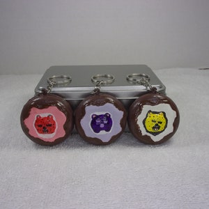 Handcrafted keychain squishy set chocolate and fruit animal donut NOT EDIBLE
