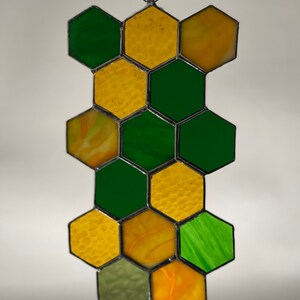 PANAL DE ABEJA VERDE - Atrapasol de vidrieras