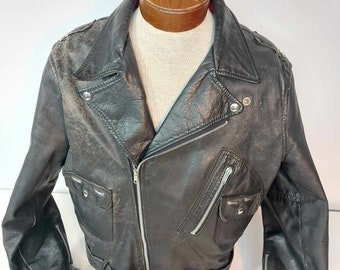 Vintage 1970s Brimaco Style Leather Motorcycle Jacket