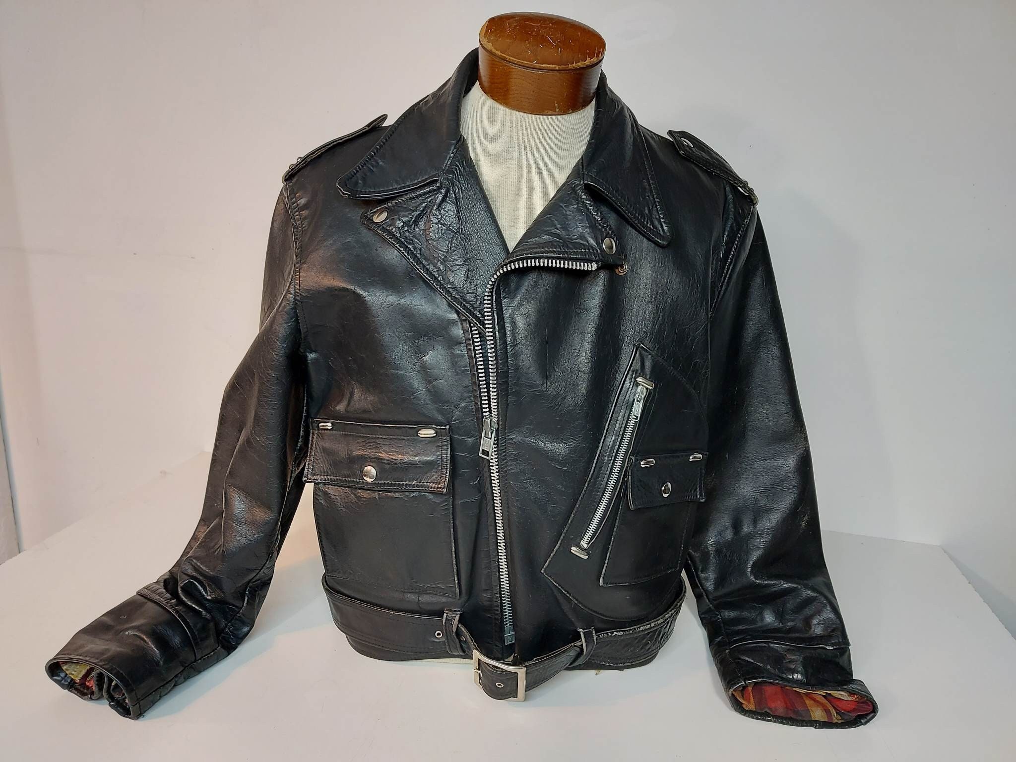 Vintage 1970s Brimaco Leather Motorcycle Jacket - Etsy