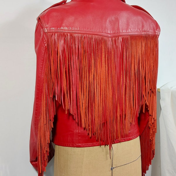Fringe Leather Jacket Etsy