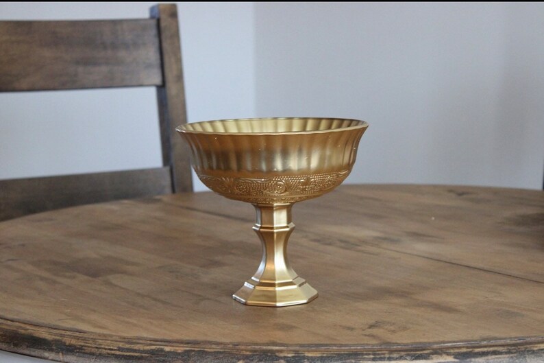 Gold Compote Bowl Gold Compote Vase Pedestal Vase Wedding Etsy