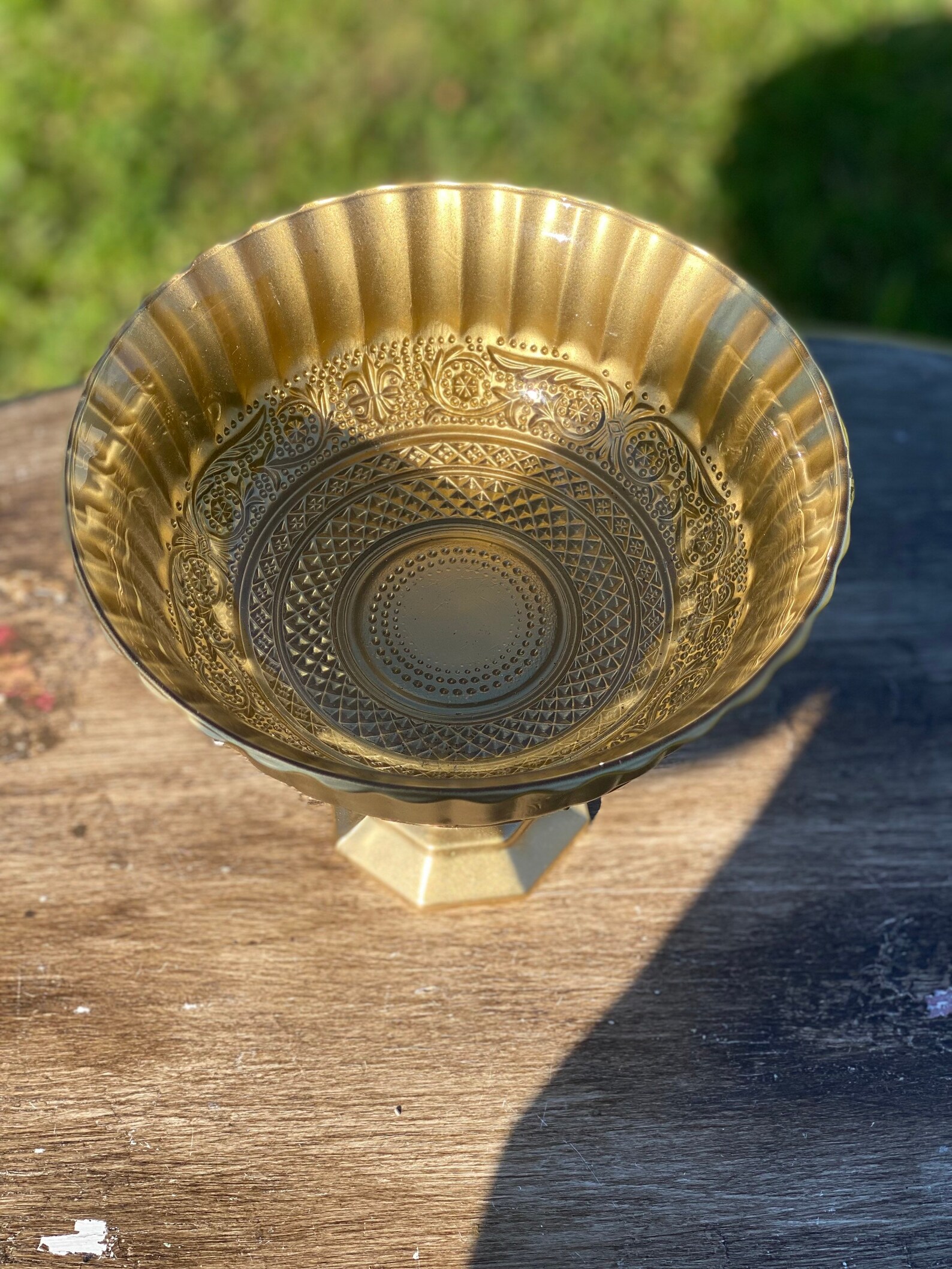Gold Compote Bowl Gold Compote Vase Pedestal Vase Wedding Etsy