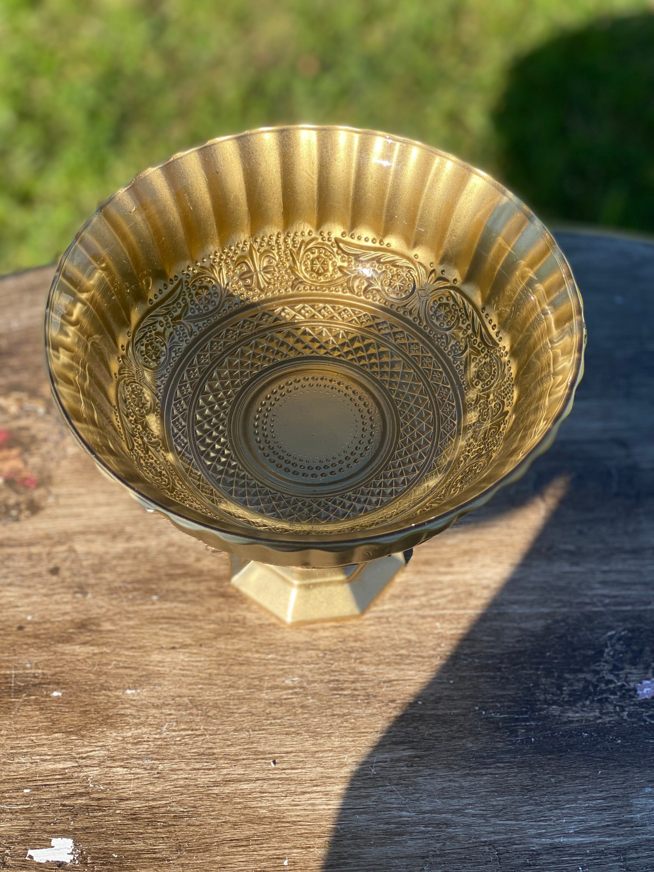 Gold Compote Bowl Gold Compote Vase Pedestal Vase Wedding Etsy