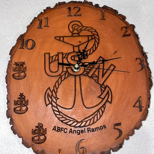 Us Navy Wall Clock Etsy
