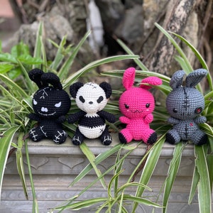 Voodoo Bunny Crochet, Crochet Voodoo Doll,  Halloween Bunny, Amigurumi Voodoo Bunny, Amigurumi Halloween, Voodoo Bunny Keychain