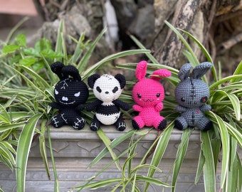 Voodoo Bunny Crochet, Crochet Voodoo Doll,  Halloween Bunny, Amigurumi Voodoo Bunny, Amigurumi Halloween, Voodoo Bunny Keychain