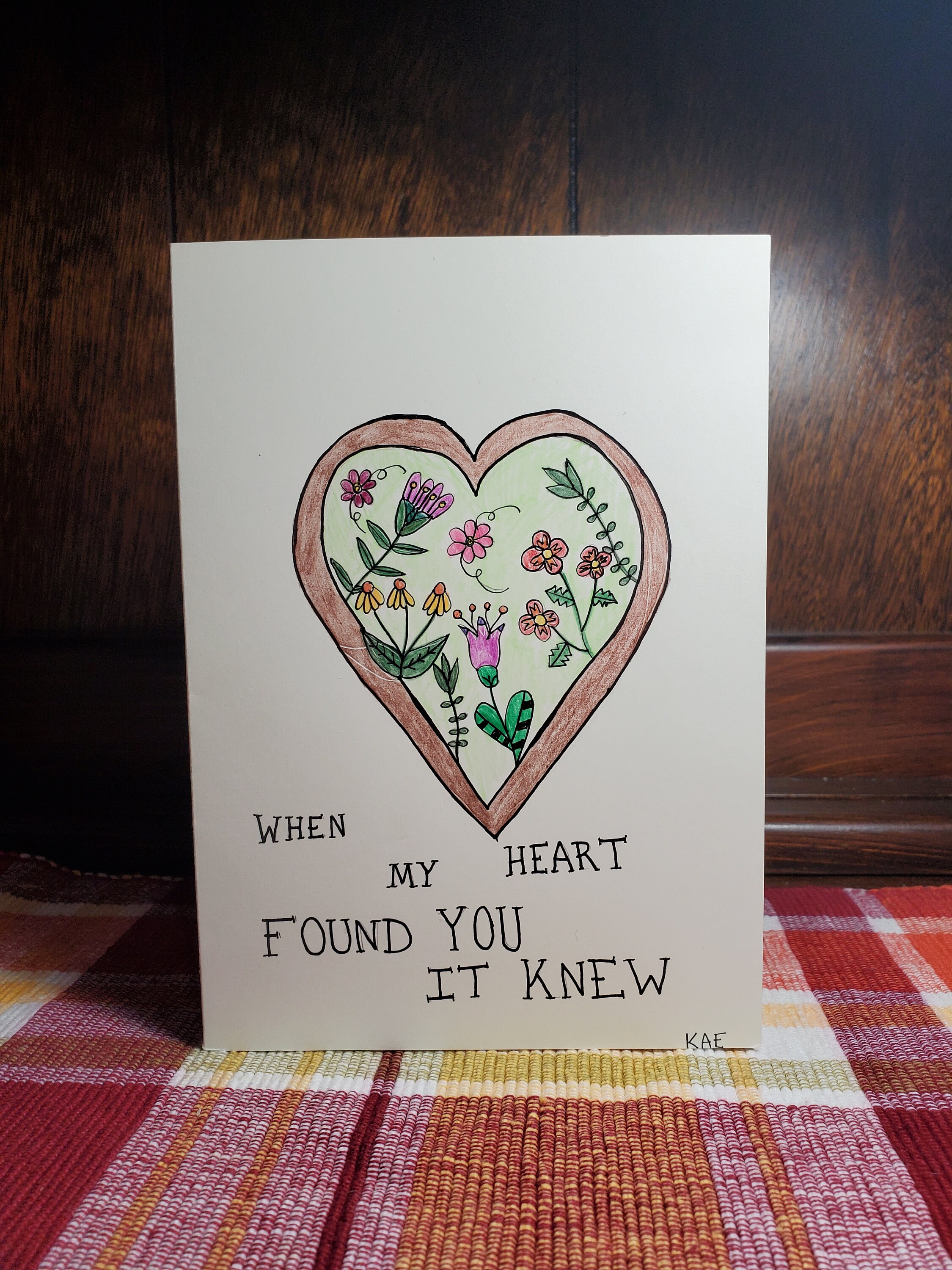 Hand Drawn Anniversary Card - Etsy