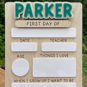 Personalized First Day of School Sign | Reusable Dry Erase Board