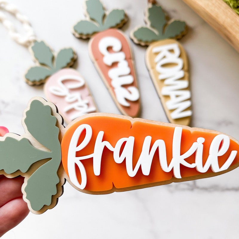 Personalized Easter Basket Tag, Easter Basket Name Tag, Carrot Easter Tag, Kids Easter Basket, Carrot Name Tag