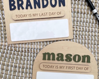 Personalized First Day of School Sign | Reusable Dry Erase Board