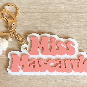 Backpack Name Tag | Acrylic Keychain | Retro Name Keychain | Personalized Acrylic Name Tag | Diaper Bag Tag | Lunch Box Tag | Kids Tag