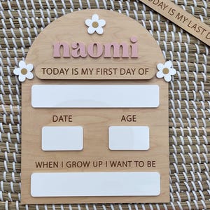 Personalized First Day of School Sign | Reusable Dry Erase Board