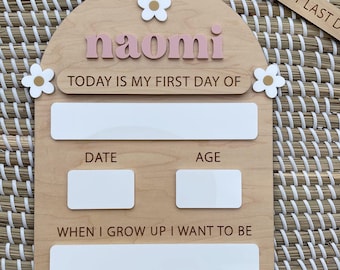 Personalized First Day of School Sign | Reusable Dry Erase Board