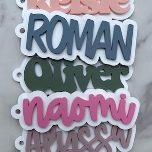 Backpack Name Tag | Acrylic Keychain | Retro Name Keychain | Personalized Acrylic Name Tag | Diaper Bag Tag | Lunch Box Tag | Kids Tag