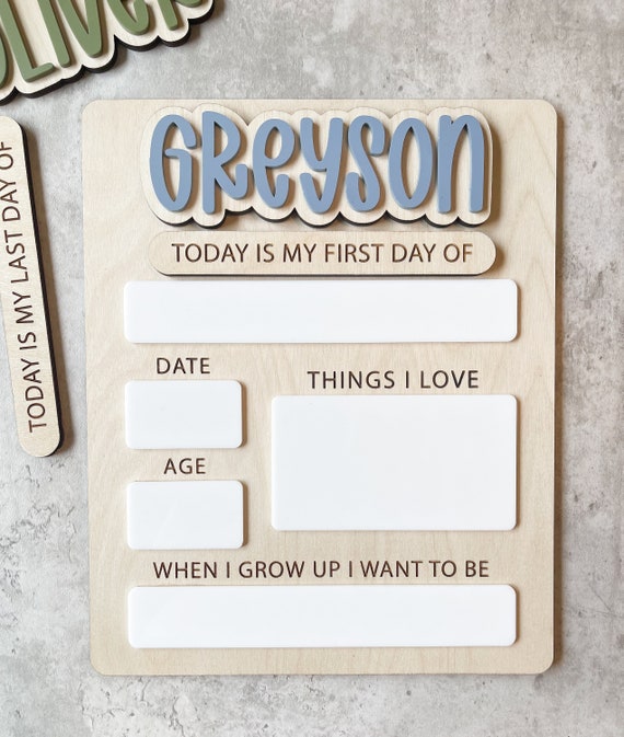 Personalized First Day of School Sign | Reusable Dry Erase Board