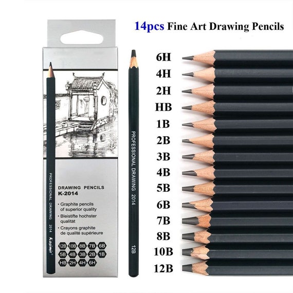 14pcs (6H-12B) Graphite Pencil for Drawing/shading Professional