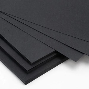 Zwart papier A4/A3 (50/25 vellen), zwart papier voor knutselen, zwart constructiepapier, zwart papier voor scrapbooking, zwart papier voor kunst.