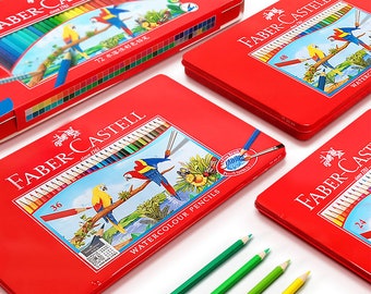 Faber Castell Watercolour Pencils, water-soluble colours for children, painting in watercolours, Pencils for drawing and colouring Sets.