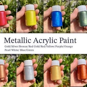 Pintura Acrílica Metalizada, 20ml Pigmentos Ricos para Resina Epoxi y pintura metálica con intensa profundidad de color, 11 Colores Vibrantes.