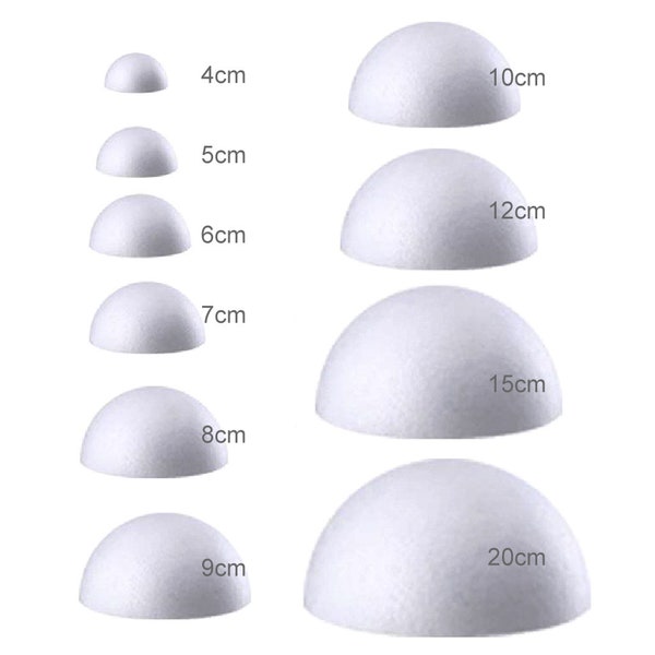 Half Round Solid Polystyrene Styrofoam Foam Balls for DIY For Wedding Christmas Kids Craft Celebration Decorations.