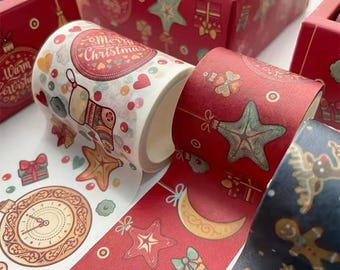 6 Rolls Christmas Washi Tape, Colored Masking Tape Decorative Adhesive For DIY Craft Gift Wrapping Scrapbook, Paper Tape, Wrapping Duct Tape
