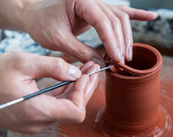 Double-Head Pottery Teapot Spout Knife - Punching, Cutting, and Engraving Tool for Ceramic Sculpture & DIY Clay Modeling