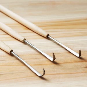 Rotating Wooden Handle Carving Knife for Purple Clay Teapot DIY