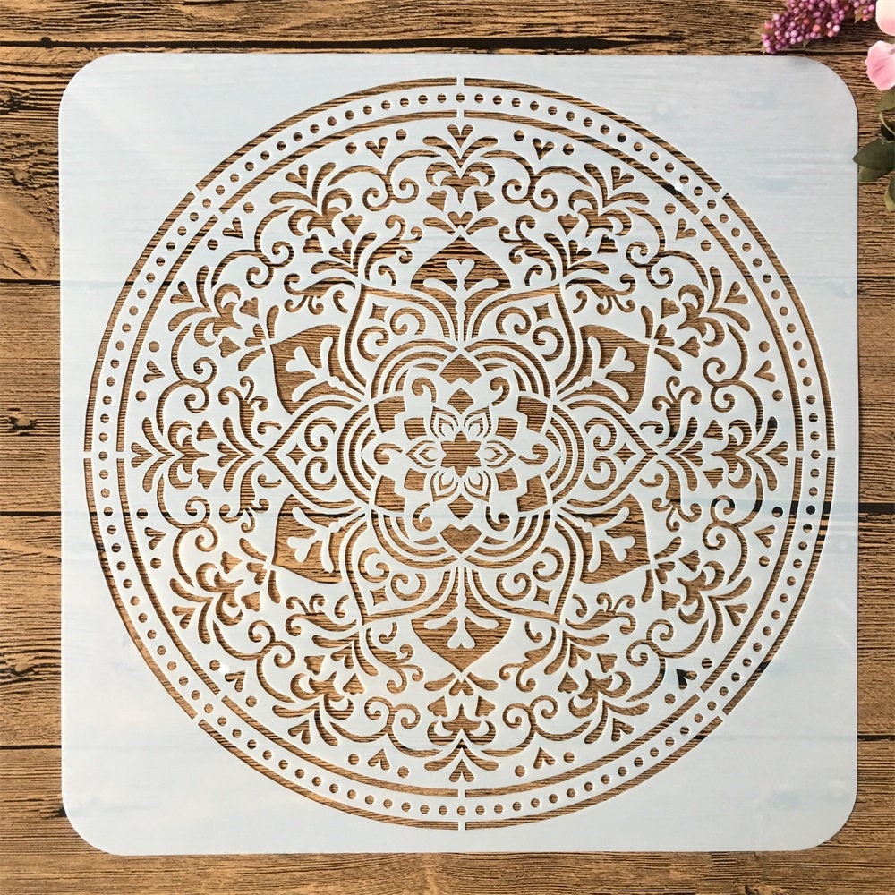9pcs/pack 15*15cm Mandala Round Geometry DIY Layering Stencils Painting ...