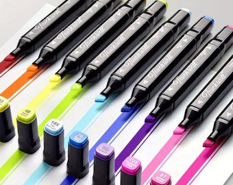 KAOTPO Set di pennarelli spessi e sottili, 24 colori