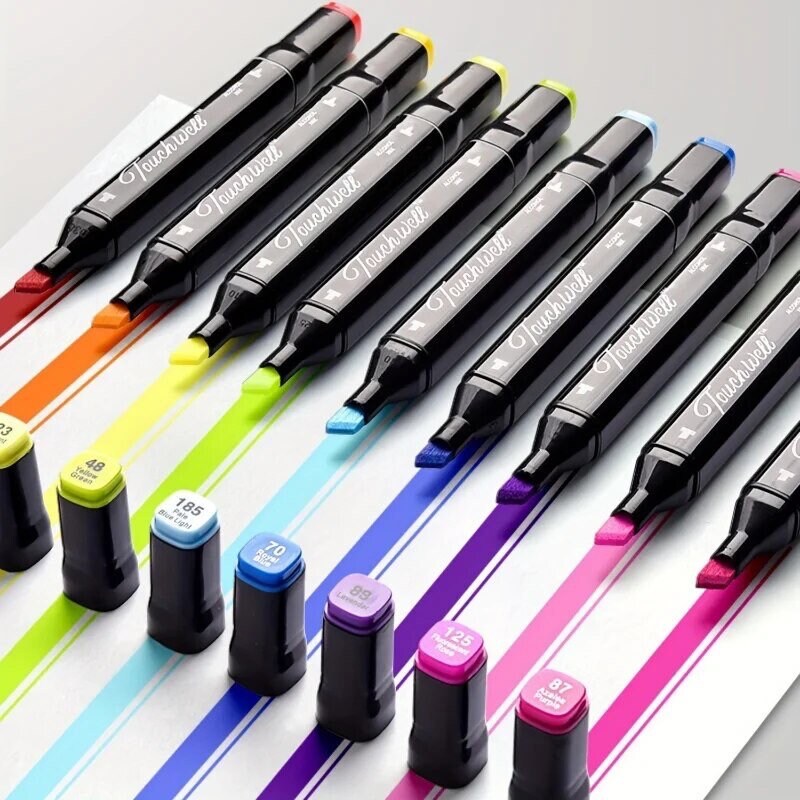 Ohuhu Set di 48 Pennarelli Colorati Pastel, Punta doppia, Pennarello e