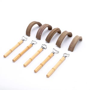 Pottery Tools Set 5-Piece | DIY Ceramic Sculpting and Teapot Handle Tools | Clay Scraper and Modeling Essentials
