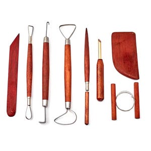 8-Piece Clay Shaping Tool Set | Steel Needle, Scraper, Cutting, and Punching Tools for DIY Pottery and Sculpture Trimming