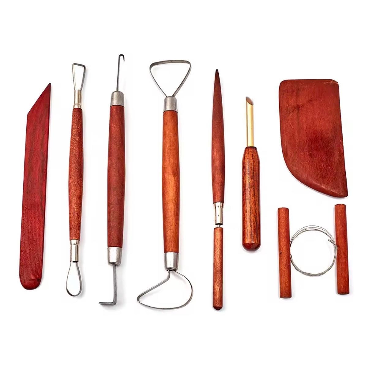 8-Piece Clay Shaping Tool Set | Steel Needle, Scraper, Cutting, and Punching Tools for DIY Pottery and Sculpture Trimming