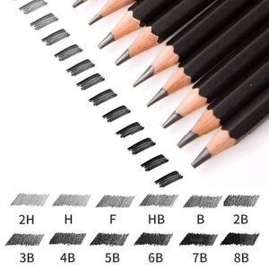 12pcs (2H-8B) Graphite Pencil for Drawing/Shading Professional Sketching Pencils Set for Artists Charcoal Pencil Art Supplies Stationery.