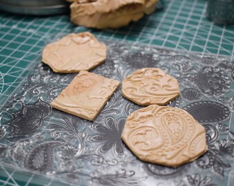 30 Pcs Polymer Clay Stamps Set - Boho, Mandala & Leaf Patterns, With Storage Box - View #2