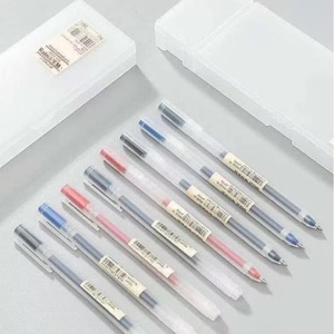 MUJI Gel Pen Set (1/3 Pcs) - Black/Red/Blue, 0.38mm & 0.5mm Ink, Japan Ballpoint Pen for Office, School, Japanese Stationery