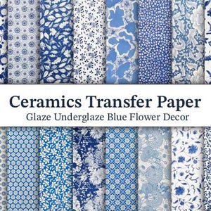 Carta da trasferimento per ceramica, carta da smalto sotto smalto, decorazione sotto smalto, cottura in forno, decalcomanie su ceramica, artigianato in ceramica.