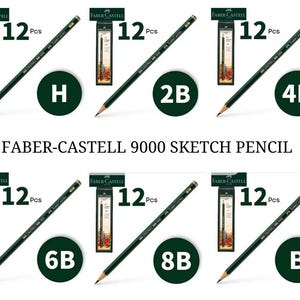 5Pcs/12Pcs/16Pcs Faber-Castell Matte/9000 Pencils - Graphite Pencil for Drawing - Sketching Pencil Set Art Supplies -