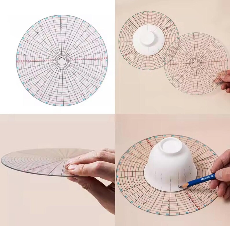 20cm Spinner Tools Ceramic Divider Ruler - Multi-functional Pottery ...