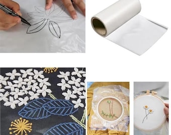 4pcs/set Water Soluble Embroidery Stabiliser Wash Away Cold Water Soluble Film Water Solute Embroidery Backing DIY Craft Making