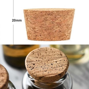 Cork Stopper, Glass Bottle Stopper, Wine Bottle Plug, Wood Lid Cap Stopper in Multiple Sizes Ideal for wine, cosmetics, and labs.